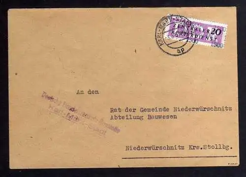 B1557 DDR ZKD 15 Kontrollzahl 1500 Brief Karl-Marx-Stadt geprüft BPP DHZ Baustof