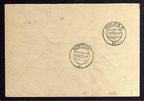 B1587 DDR ZKD 15 Kontrollzahl 1600 Brief Berlin geprüft BPP ZKD Nr. 110  M 41/II