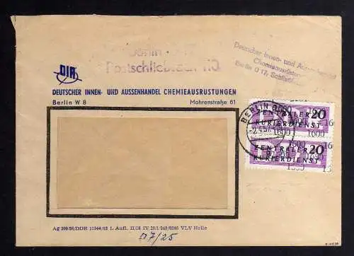 B1589 DDR ZKD 2x 11 Kontrollzahl 1600 Brief Berlin geprüft BPP ZKD Nr. 110  DIA
