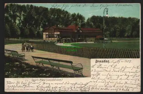 149513 AK Dresden 1907 Sportplatz Lennestraße