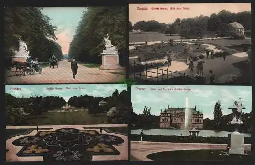 149557 4 AK Dresden Großer Garten Palais Hauptallee 1908