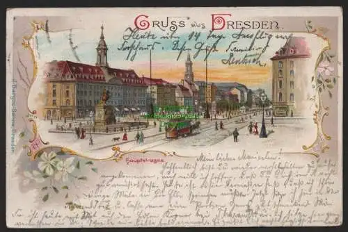 151739 AK Dresden Neustadt Albertplatz 1899 Neustädter Hoftheater Blick n Norden