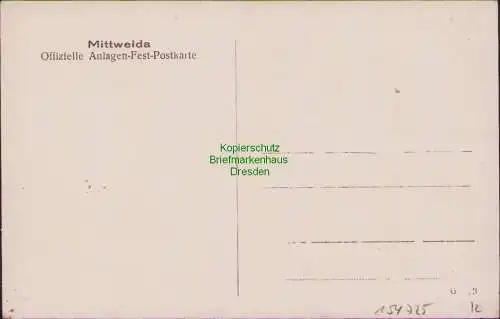 154725 AK Mittweida Offizielle Anlagen Fest Postkarte um 1913