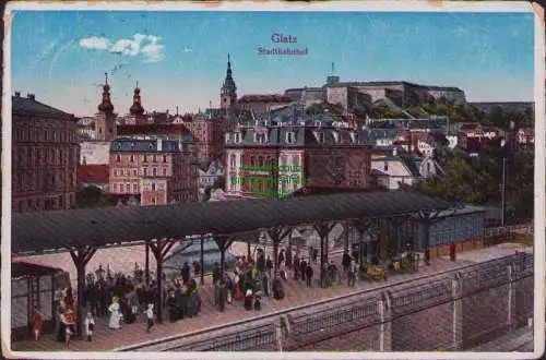 154720 AK Glatz Klodzko 1924 Stadtbahnhof