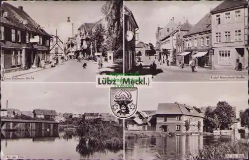 154705 AK Lübz Meckl. 1959 Fotokarte An der Elde Rudolf Breitscheid Straße