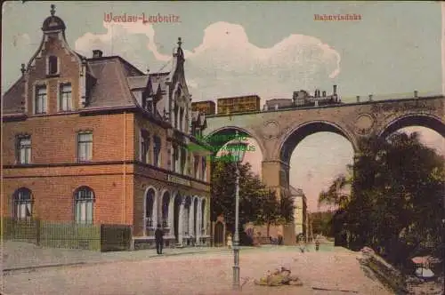 157762 AK Werdau Leubnitz um 1910 Bahnviadukt