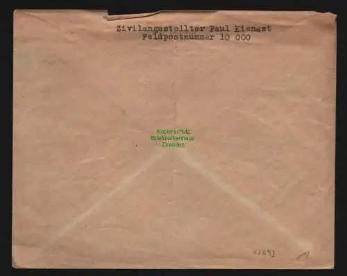 B12693 Brief Generalgouvernement + DR Feldpost Sachsenwerk Radeberg um 1940