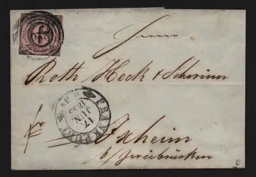 B11635 Brief Thurn & Taxis 9a IA gepr. Sem 1855 Zweybrücken