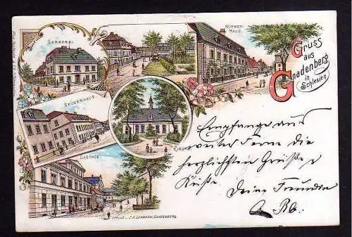 95063 AK Gnadensberg in Schlesien Litho um 1900 Gerberei Brüderhaus Gasthof