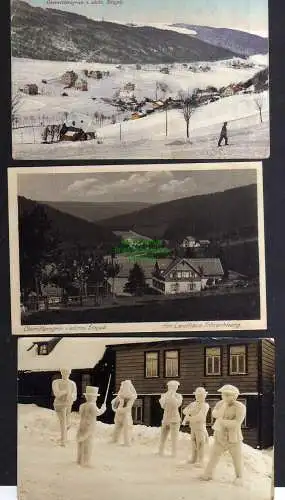 131959 3 AK Oberrittersgrün 1921 Winterbild FritzschbergSchneeskulpturen