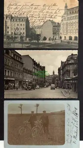 131929 3 AK Aue i. Erzgeb. Wettinplatz 1906 Hotel Blauer Engel 1958