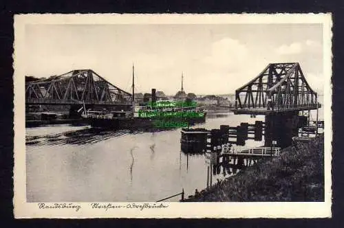 132156 AK Rendsburg Straßen Drehbrücke mit Schiff um 1935