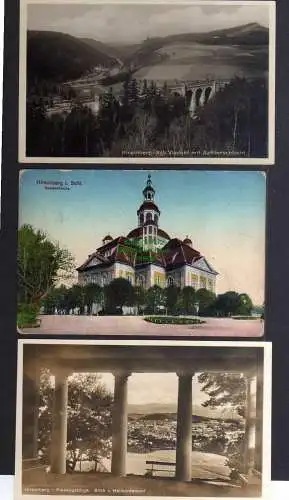 130592 3 AK Hirschberg Riesengebirge Viadukt Sattlerschlucht Gnadenkirche 1916