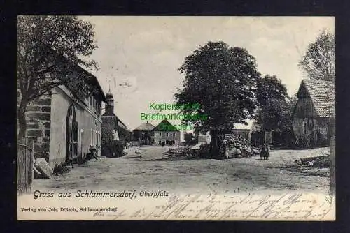 126823 AK Schlammersdorf Oberpfalz 1905 Dorfplatz Kirche