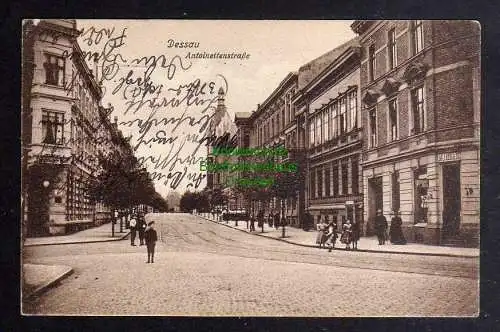 126351 Ansichtskarte Dessau Antoinettenstraße Hotel Dessauer Hof 1915