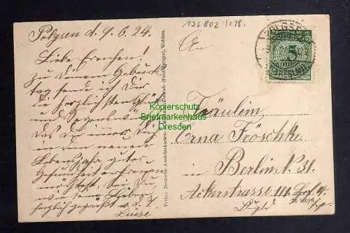 126802 AK Polgsen Kreis Wohlau molkerei Brennerei 1924 Schloss Warenhandlung