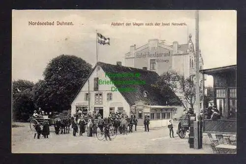 126300 AK Nordseebad Duhnen 1910 Hotel Restaurant Schmarje Abfahrt nach Neuwerk