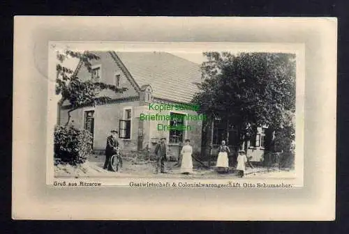 126346 AK Ritzerow bei Stavenhagen 1913 Gastwirtschaft Colonialwaren Schumacher