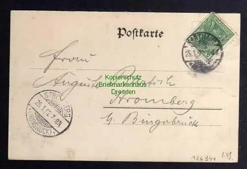 126341 AK Karthaus Konz Rheinland-Pfalz 1902 Bahnhof Kirche