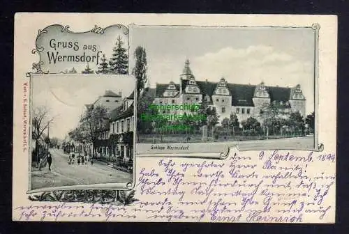 124959 AK Wermsdorf 1899 Schloss Hauptstrasse