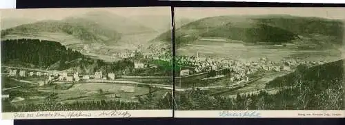 125051 2 AK Laasphe geteilte Panorama Karte 1902