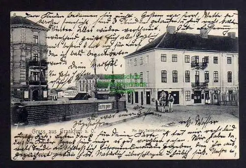 125023 AK Frankfurt an der Oder 1906 An der Seidenfabrik Cafe rasenack & Sohn Co