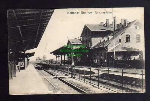 125167 AK Runowo Ruhnow Bahnhof 1915 Pommern