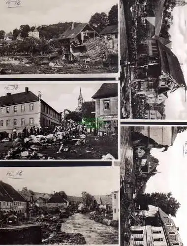 123858 5 AK Gottleubatal Berggießhübel 1927 Unwetterkatastrophe Ruinen zerstörte