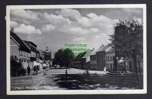 123782 AK Plau Mecklenburg Marktplatz 1937 in die USA Chicago