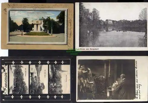 123341 4 AK Bergedorf Hamburg 1912 Bismarckdenkmal 1913 Bille 1906 Fotokarte