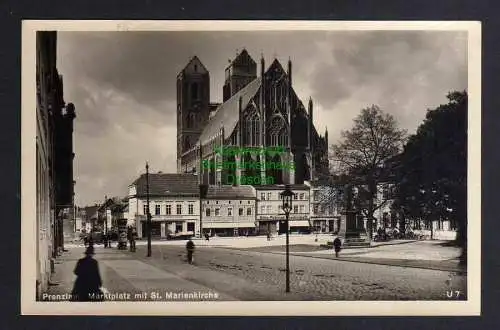 123413 AK Prenzlau Markt St. Marienkirche Schuhhaus Silva Fahrrad Gesellschaft