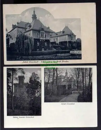 123878 2 AK Schloss Dittersbach 1937 Schöne Aussicht Elbersdorf