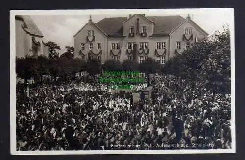 123862 AK Kamenz Forstfest Aufmarsch a. d. Schulplatz Fotokarte um 1935
