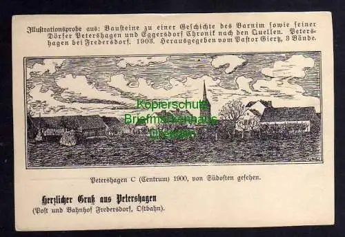 121444 AK Petershagen Post und Bahnhof Fredersdorf Ostbahn 1900 Illustrationspro