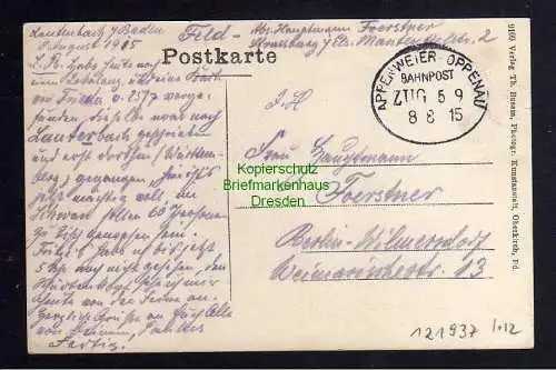 121937 AK Lautenbach Renchtal 1915 Gasthof und Pension zum Kreuz Kirche 1915 App