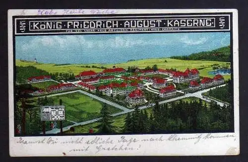 122067 AK König Friedrich August Kaserne Chemnitz Ebersdorf 1916