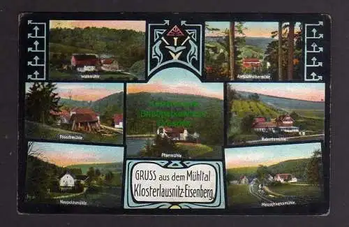 122020 AK Klosterlausnitz Eisenberg Mühltal 1913 Walkmühle Froschmühle Naupoldsm