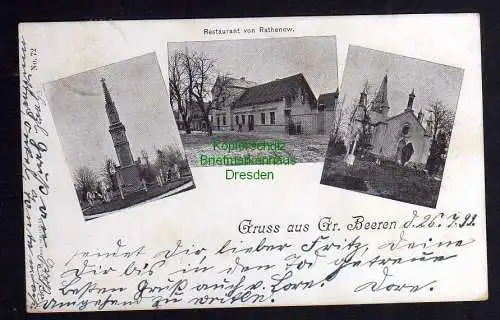 122132 AK Großbeeren Gr. Beeren 1899 Restaurant von Rathenow