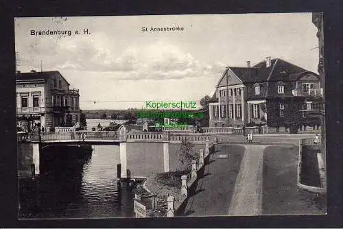 122029 AK Brandenburg a. H. St. Annenbrücke Geschäft Flügel Pianos 1914
