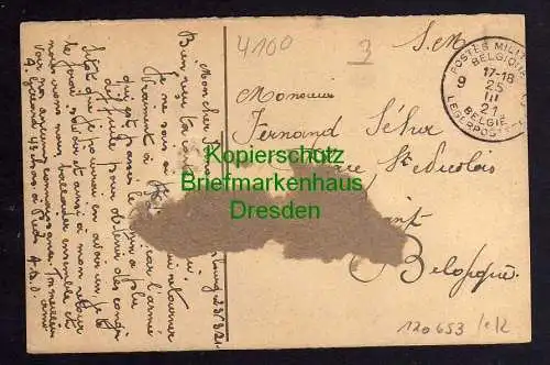 120653 AK Duisburg Münzstraße 44 Geschäfte Belgische Militärpost 1921