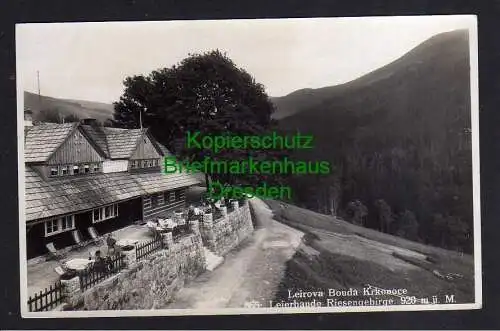 119655 Ansichtskarte Leierbaude Riesengebirge Fotokarte 1929 Leirova Bouda Krkonoce