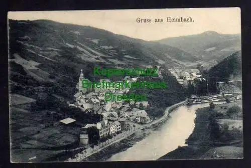119814 AK Heimbach Bez. Aachen 1907 Panorama mit Kirche