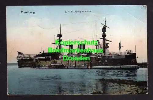 119366 AK Flensburg S. M. S. SMS König Wilhelm 1916
