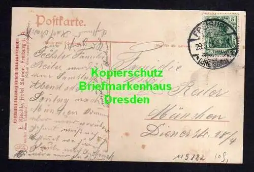 119282 AK Freiburg im Breisgau 1908 Hotel Salmen