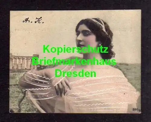 119381 AK Miniatur Künstler Postkarte Frau mit Schal 1903 Metz