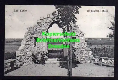 119261 AK Bad Elmen 1906 Salzelmen Bismarckhöhe Ruine