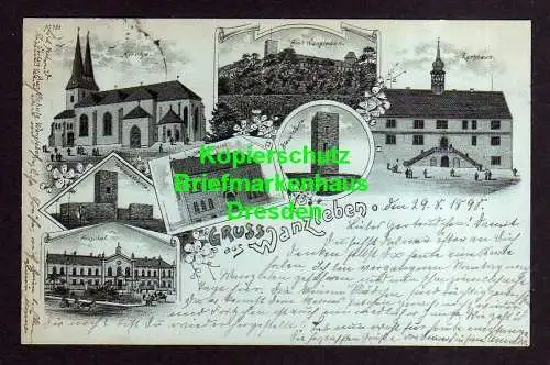 118223 AK Wanzleben Litho 1898 Rathaus Neue Schule Amt Weisse Warte Kirche Hospi