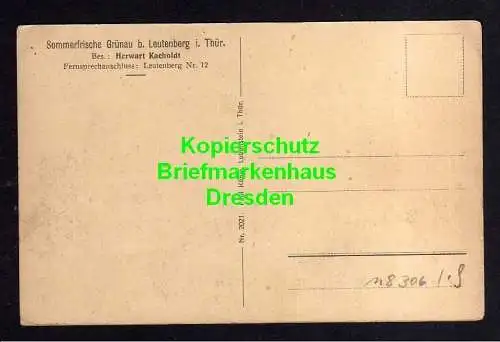 118306 AK Grünau bei Leutenberg Thür. Gasthof um 1920 Bes. Herwart Kacholdt
