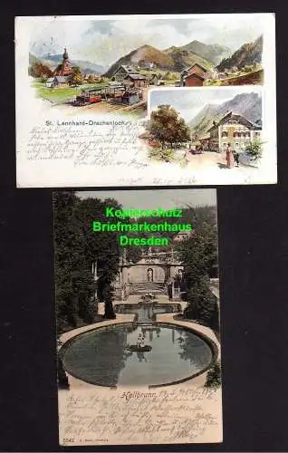 118166 2 AK Hellbrunn 1902 Salzburg St. Leonhard-Drachenloch