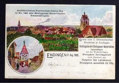 117611 AK Endingen am Kaiserstuhl 1902 7. Oberbadisches Musikfest